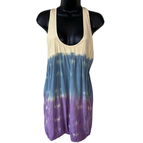 YAYA AFALO Silk Tie Dye Racerback Tank Dress - Picture 1 of 11